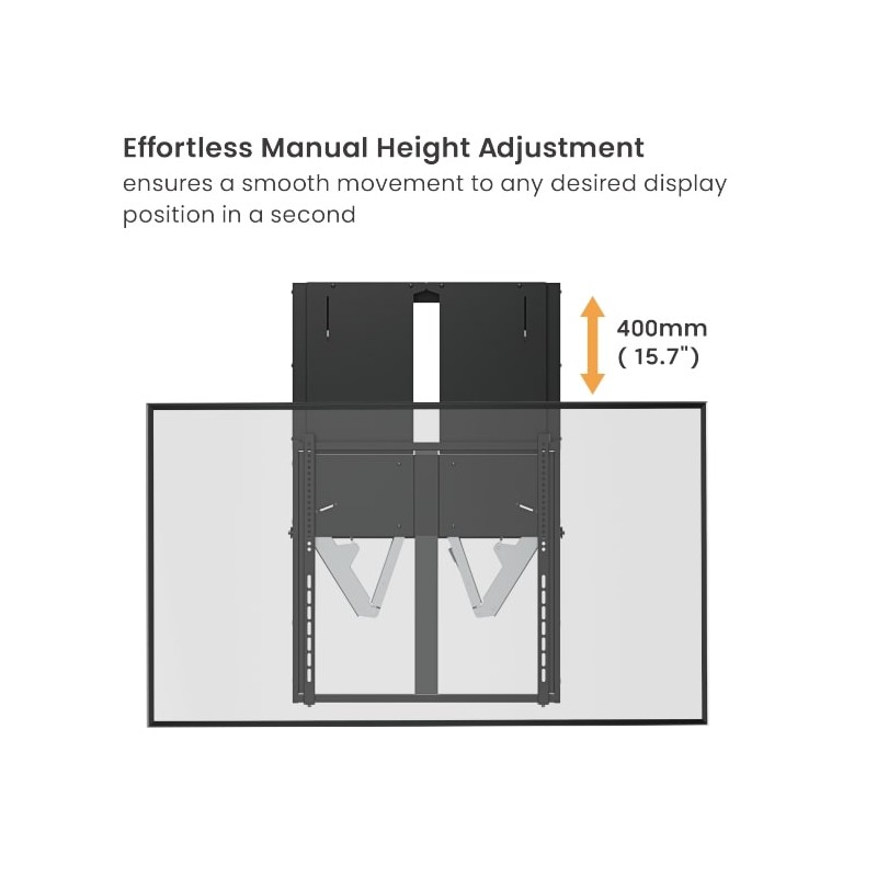 Brateck IFP Wall Mount Manual Vertical Motion 80x60 90kg - HAW400E-90 - Vertical Motion 80x60 90kg