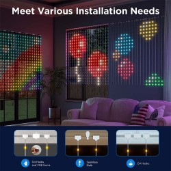 Govee LED Light Curtain Lights - WiFi & BT RGBIC 1.5x1.5m IP65 (NETFLIX) — Buy in Cyprus with Fast Delivery