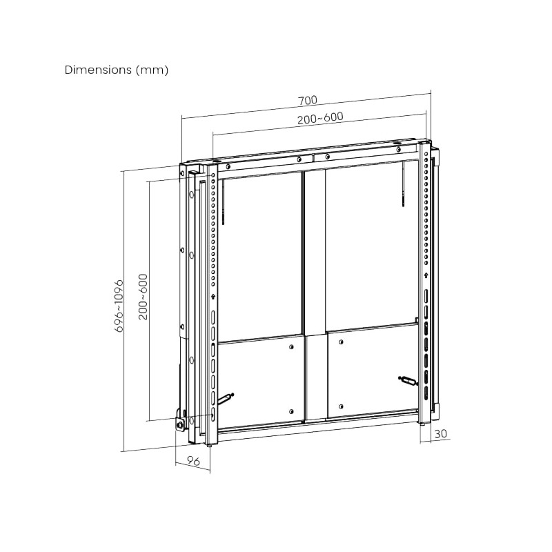 Brateck IFP Wall Mount Manual - HAW400E-65 - Vertical Motion 60x60 65kg — Buy in Cyprus with Fast Delivery
