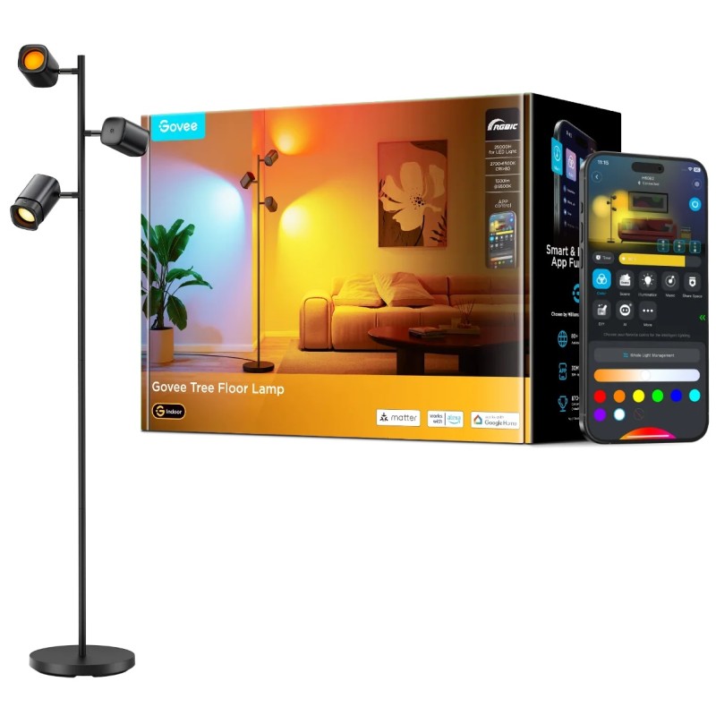 Govee Lamp Floor Smart RGBICWW (Tree Floor Lamp) - RGBICWW Tree Floor Lamp — Buy in Cyprus with Fast Delivery