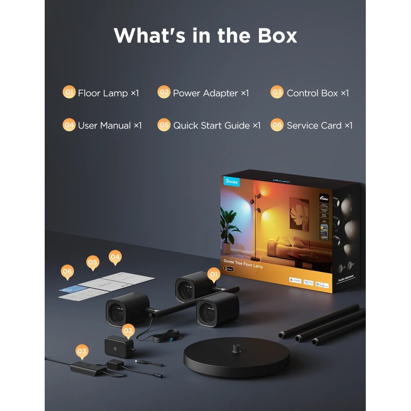 Govee Lamp Floor Smart RGBICWW (Tree Floor Lamp) - RGBICWW Tree Floor Lamp — Buy in Cyprus with Fast Delivery