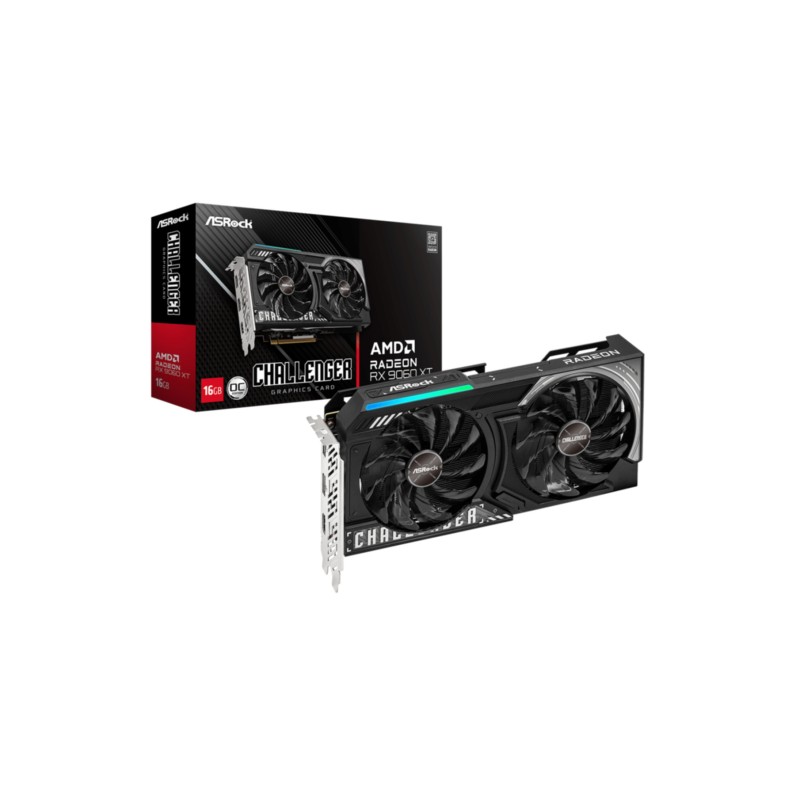 ASRock Radeon RX 9060 XT Challenger OC - 16GB GDDR6, 3290 MHz Boost, PCIe 5.0, Black — Buy in Cyprus with Fast Delivery
