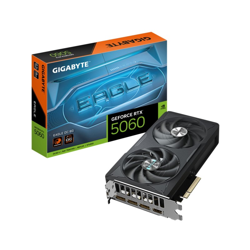 GIGABYTE GeForce RTX 5060 EAGLE OC - 8GB GDDR7, 2550 MHz Boost, PCIe 5.0, HDMI 2.1b & 3x DP 2.1b