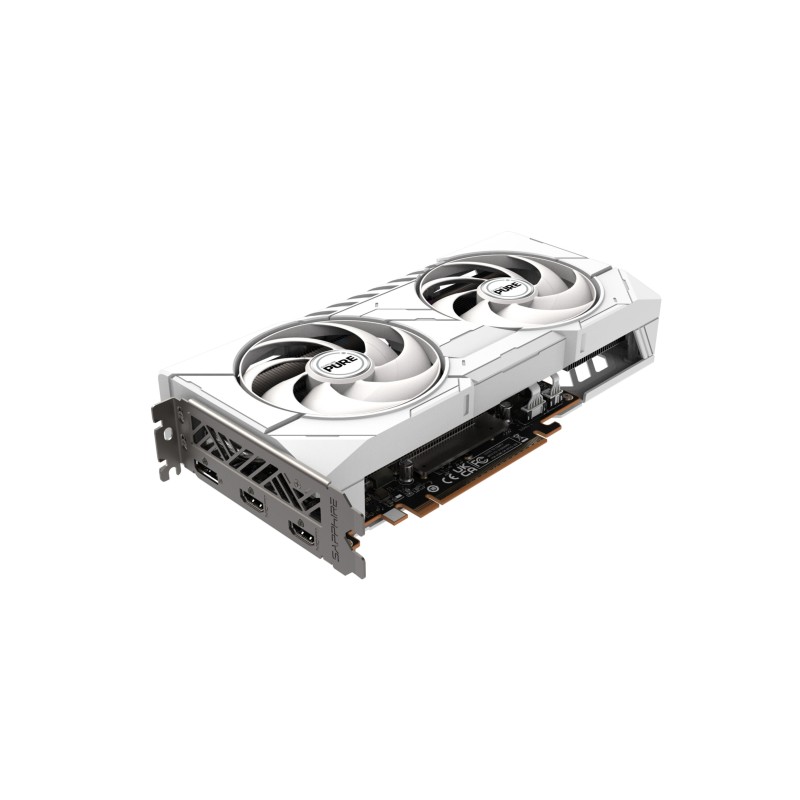 SAPPHIRE PURE Radeon RX 9060 XT - 16GB GDDR6 White - 3290 MHz Boost, PCIe 5.0, Dual-X Dual-Fan