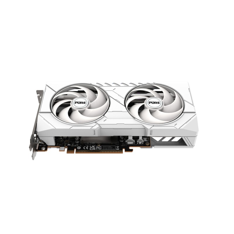 SAPPHIRE PURE Radeon RX 9060 XT - 16GB GDDR6 White - 3290 MHz Boost, PCIe 5.0, Dual-X Dual-Fan
