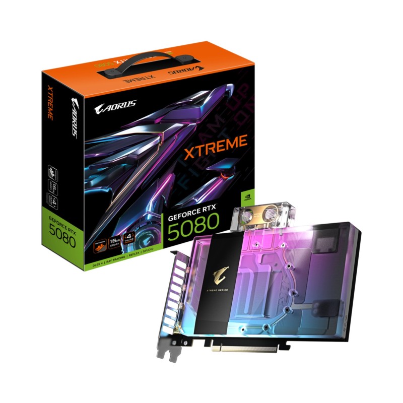 GIGABYTE AORUS XTREME WATERFORCE WB - GeForce RTX 5080 - 16GB GDDR7, 2805MHz, PCIe 5.0 — Buy in Cyprus with Fast Delivery