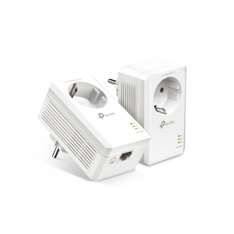TP-Link TL-PA7017P KIT - Powerline Adapter 1000Mbps, 1x Gigabit LAN, Passthrough Socket, White