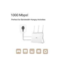 TP-Link TL-PA7017P KIT - Powerline Adapter 1000Mbps, 1x Gigabit LAN, Passthrough Socket, White