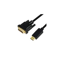 LogiLink DisplayPort to DVI Cable - 2 m - Black, Gold-Plated Male-to-Male Connectors — Buy in Cyprus with Fast Delivery