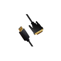 LogiLink DisplayPort to DVI Cable - 2 m - Black, Gold-Plated Male-to-Male Connectors — Buy in Cyprus with Fast Delivery
