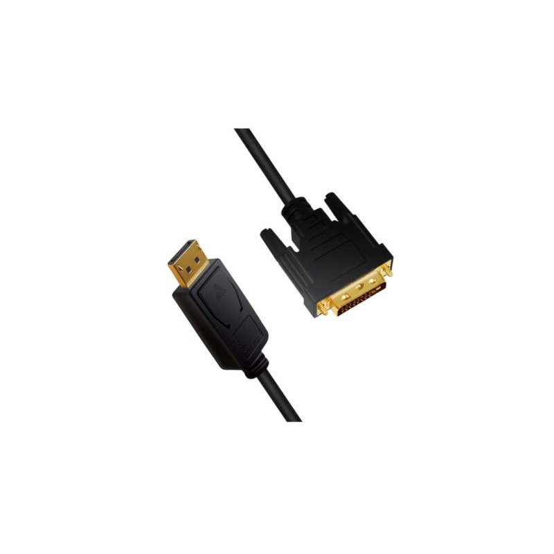 LogiLink DisplayPort to DVI Cable - 2 m - Black, Gold-Plated Male-to-Male Connectors — Buy in Cyprus with Fast Delivery