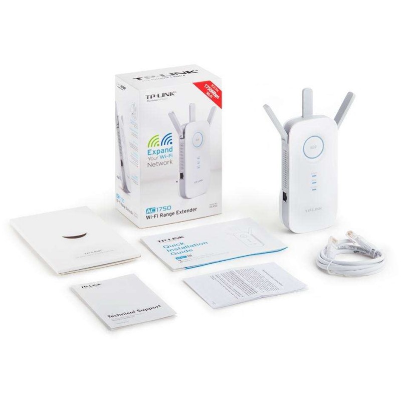 TP-Link AC1750 Wi-Fi Range Extender - RE450 - Dual-Band, Gigabit Ethernet, Wall-Plug, White — Buy in Cyprus with Fast Delivery