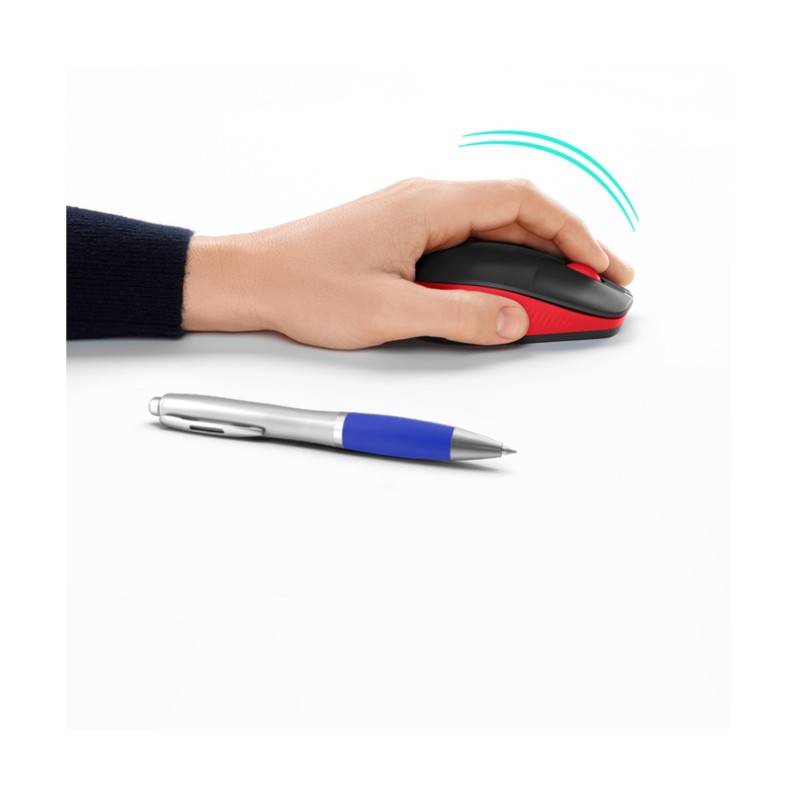 Logitech M190 Wireless Mouse - 910-005908 - Red, Ambidextrous, 1000 DPI, 2.4 GHz Nano Receiver