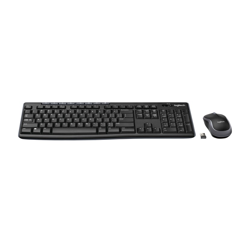 Logitech Wireless Combo MK270 - 920-004511 - Black Full-Size German QWERTZ Keyboard & Optical Mouse, 2.4 GHz Nano Receiver