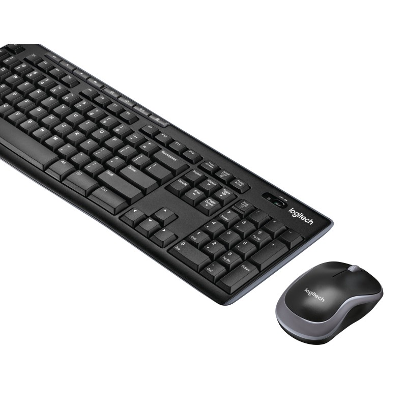 Logitech Wireless Combo MK270 - 920-004511 - Black Full-Size German QWERTZ Keyboard & Optical Mouse, 2.4 GHz Nano Receiver