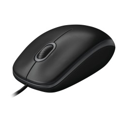 Logitech B100 Optical Mouse - 910-003357 - Black, Wired USB Type-A, 800 DPI, Ambidextrous, 3-Button