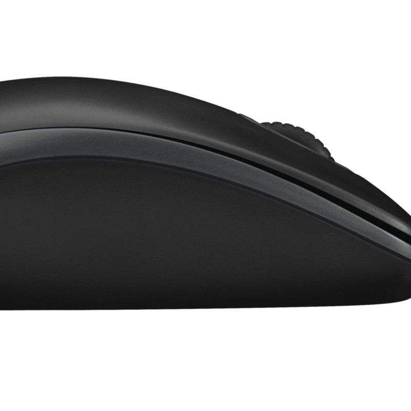 Logitech B100 Optical Mouse - 910-003357 - Black, Wired USB Type-A, 800 DPI, Ambidextrous, 3-Button