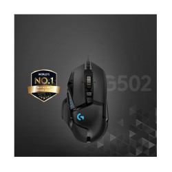 Logitech G502 HERO - 910-005470 - Wired Gaming Mouse, Black, 25600 DPI, 11 Programmable Buttons, RGB Lighting