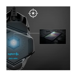 Logitech G502 HERO - 910-005470 - Wired Gaming Mouse, Black, 25600 DPI, 11 Programmable Buttons, RGB Lighting