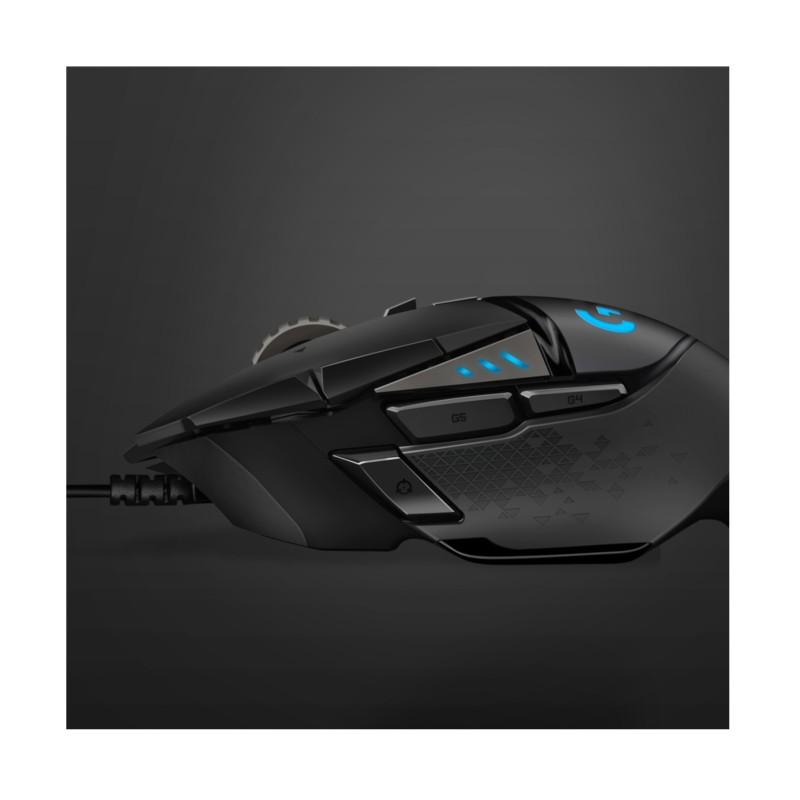 Logitech G502 HERO - 910-005470 - Wired Gaming Mouse, Black, 25600 DPI, 11 Programmable Buttons, RGB Lighting