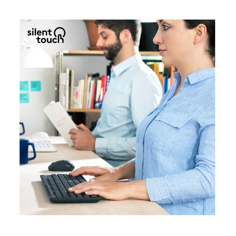 Logitech Wireless Combo MK295 - 920-009800 - Graphite, Silent Full-Size Keyboard & Ambidextrous Mouse (2.4 GHz USB)