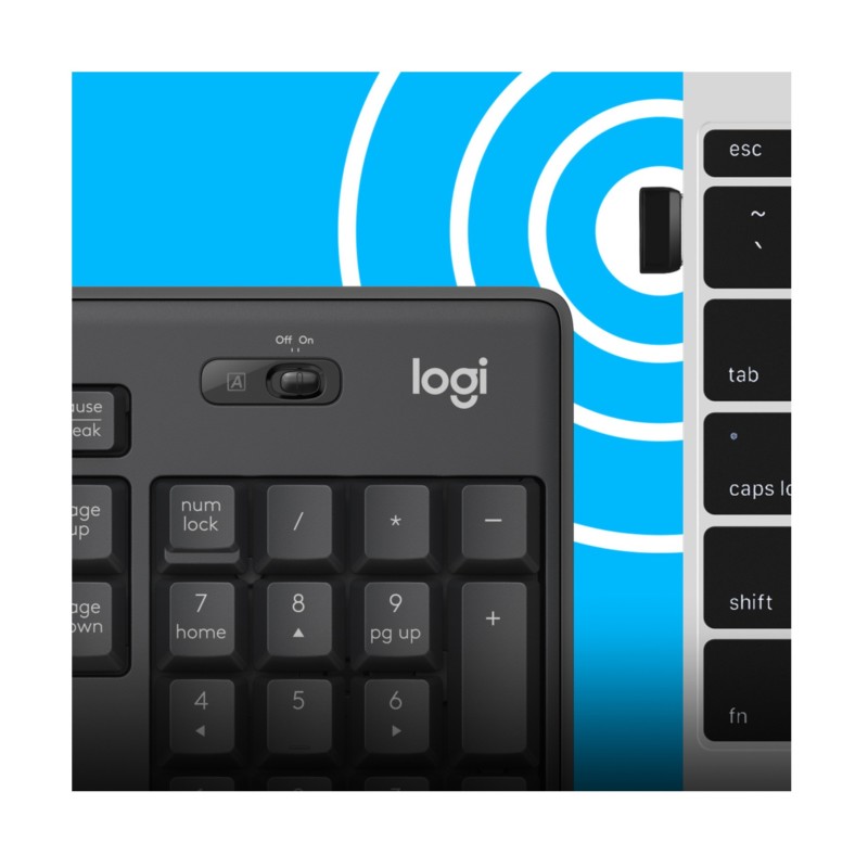 Logitech Wireless Combo MK295 - 920-009800 - Graphite, Silent Full-Size Keyboard & Ambidextrous Mouse (2.4 GHz USB)