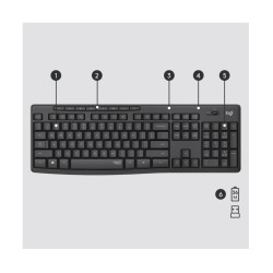 Logitech Wireless Combo MK295 - 920-009800 - Graphite, Silent Full-Size Keyboard & Ambidextrous Mouse (2.4 GHz USB)