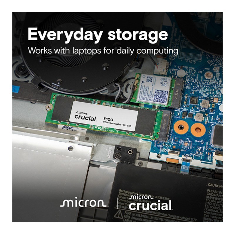 Crucial E100 - CT1000E100SSD8 - 1TB M.2 2280 NVMe PCIe 4.0 x4 SSD, 5000/4500 MB/s — Buy in Cyprus with Fast Delivery