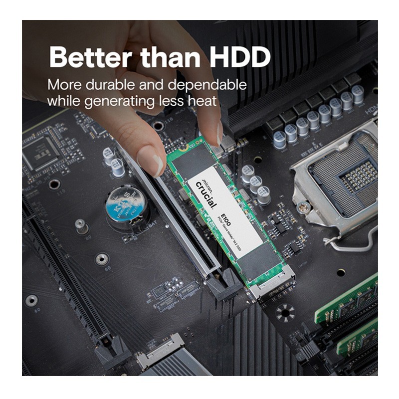 Crucial E100 - CT1000E100SSD8 - 1TB M.2 2280 NVMe PCIe 4.0 x4 SSD, 5000/4500 MB/s — Buy in Cyprus with Fast Delivery