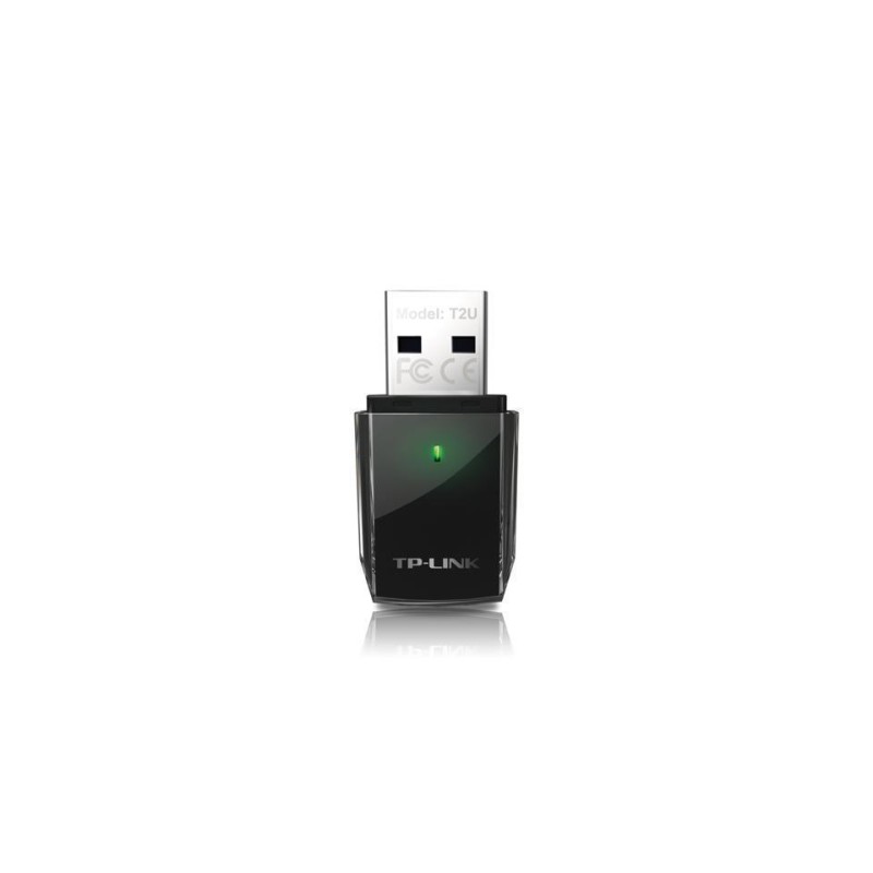 TP-Link Archer T2U USB Dual-Band Wi-Fi Adapter - 600 Mbps, USB 2.0, Black (Wi-Fi 5/802.11ac)