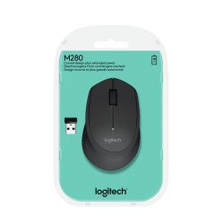 Logitech M280 Wireless Mouse - 910-004287 - Black, Right-Hand, 1000 DPI, 2.4 GHz Nano Receiver