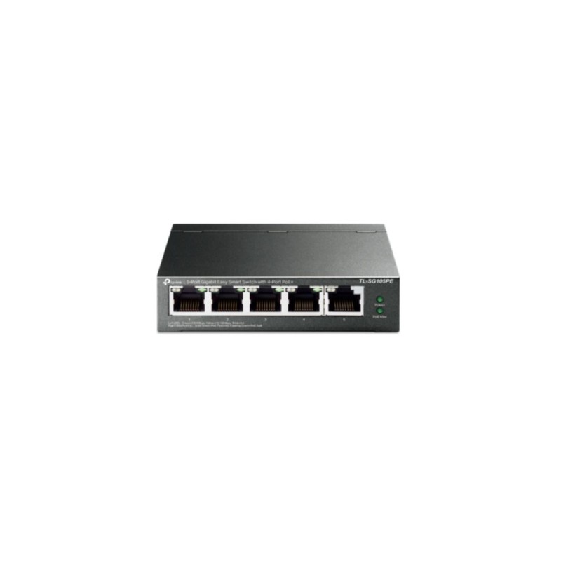TP-Link TL-SG105PE - 5-Port Gigabit PoE+ Managed L2 Switch, 65W Budget, Black, Fanless — Buy in Cyprus with Fast Delivery