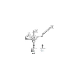 LogiLink Triple Monitor Desk Mount - BP0090 - 3x 17-27 inch Clamp Arm, VESA 75/100mm, Silver