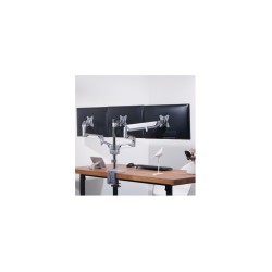 LogiLink Triple Monitor Desk Mount - BP0090 - 3x 17-27 inch Clamp Arm, VESA 75/100mm, Silver