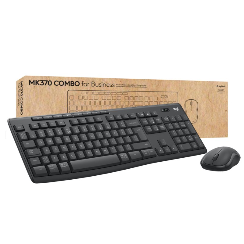 Logitech MK370 Wireless Keyboard & Mouse Combo - 920-012065 - Black, German QWERTZ, RF + Bluetooth, Full-size
