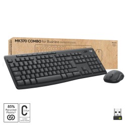 Logitech MK370 Wireless Keyboard & Mouse Combo - 920-012065 - Black, German QWERTZ, RF + Bluetooth, Full-size