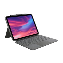 Logitech Combo Touch Keyboard Case - 920-011435 - iPad (10th Gen) Compatible, Oxford Grey, Backlit, Smart Connector