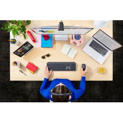 Logitech MX Keys - 920-010244 - Graphite German Wireless Keyboard, Backlit, Multi-device, Rechargeable USB-C