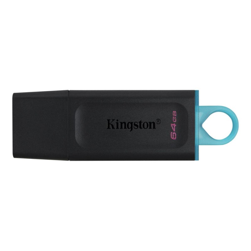 Kingston DataTraveler Exodia DTX - 64GB USB 3.2 Gen 1 Flash Drive - Black/Turquoise, USB-A, Key Ring