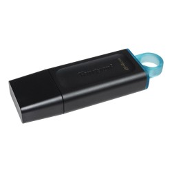 Kingston DataTraveler Exodia DTX - 64GB USB 3.2 Gen 1 Flash Drive - Black/Turquoise, USB-A, Key Ring