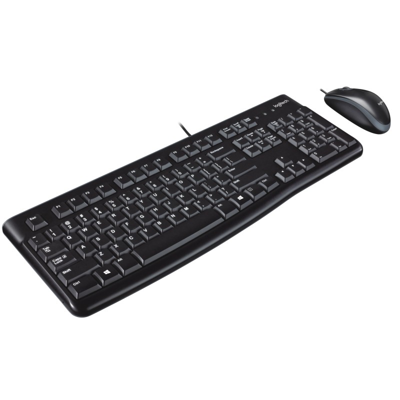 Logitech MK120 Wired Keyboard & Mouse Combo - 920-002562 - Black, USB, Full-size, US Layout — Buy in Cyprus with Fast Delivery