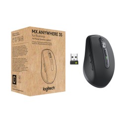Logitech MX Anywhere 3S for Business - 910-006958 - Wireless Compact Mouse, Graphite, 8000 DPI, USB-C Rechargeable