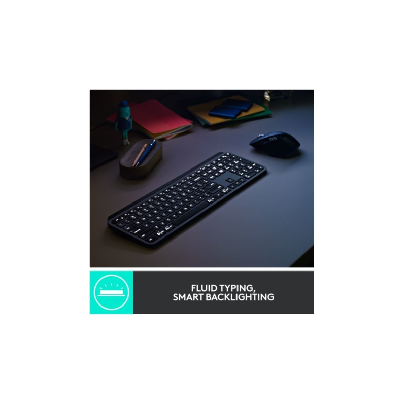 Logitech MX Keys Combo for Business - 920-010926 - Graphite, Wireless RF & Bluetooth, German QWERTZ, Backlit