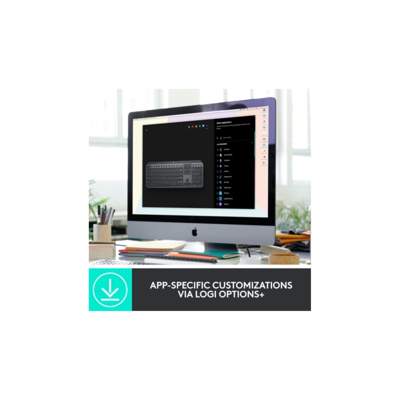 Logitech MX Keys Combo for Business - 920-010926 - Graphite, Wireless RF & Bluetooth, German QWERTZ, Backlit