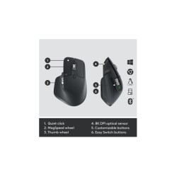 Logitech MX Keys Combo for Business - 920-010926 - Graphite, Wireless RF & Bluetooth, German QWERTZ, Backlit
