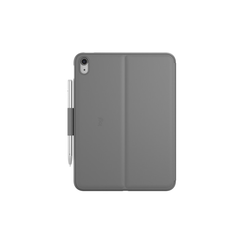 Logitech Slim Folio Keyboard Case - 920-011423 - Oxford Grey, German QWERTZ, Bluetooth, for iPad (10th gen)