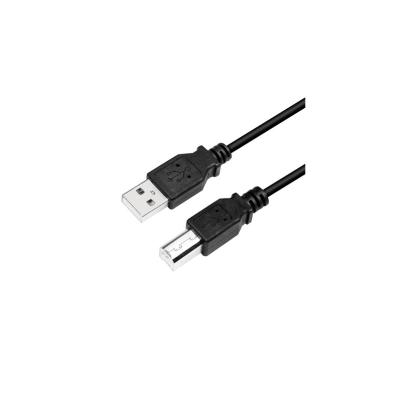 LogiLink USB 2.0 A to B Cable - 3 m - Black, Shielded, Nickel-Plated Contacts, 480 Mbps — Buy in Cyprus with Fast Delivery