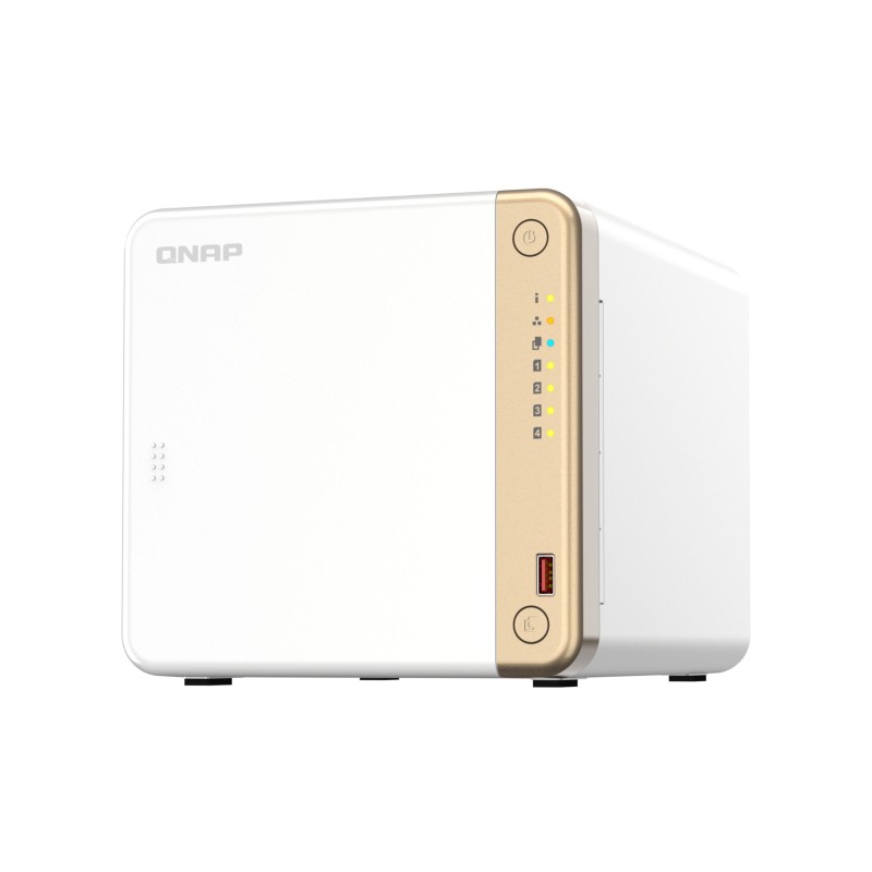 QNAP TS-462-4G - 4-Bay NAS, White | Intel Celeron N4505 2.0–2.9GHz, 4GB DDR4, 2x M.2, 2.5GbE