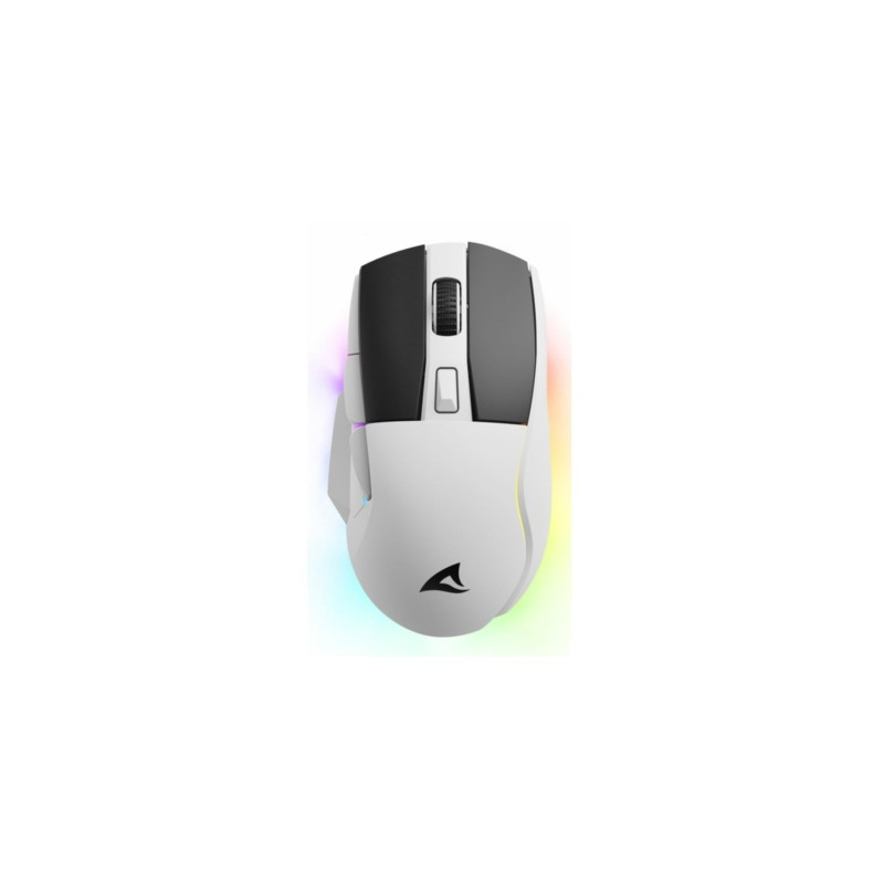 Sharkoon Skiller SGM50W - Dual-Mode Gaming Mouse, White - 6400 DPI, Right-Hand, RGB, Charging Dock