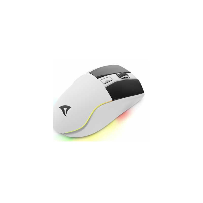 Sharkoon Skiller SGM50W - Dual-Mode Gaming Mouse, White - 6400 DPI, Right-Hand, RGB, Charging Dock